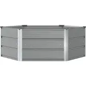vidaXL Plantenbak Lichtgrijs 129 x 129 x 45 cm Staal
