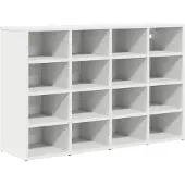 vidaXL Schoenenkast met plank Wit 103 x 30 x 67 cm Bewerkt hout