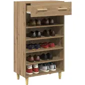 vidaXL Schoenenkast 60 x 35 x 105 cm Bewerkt hout Ambachtelijk Eiken