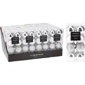 Koopman Kerstballen Set 16 Stuks - Zilver Glitter & Glaslook