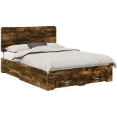 vidaXL Bedframe met lade Rook Eiken 140 x 190 cm Bewerkt hout