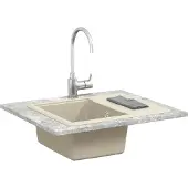 vidaXL Wasbak 80% Kwarts en 20% Hars 560 x 460 mm Beige