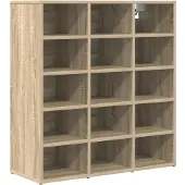 vidaXL Schoenenkast 77,5 x 30 x 83,5 cm Bewerkt hout Sonoma Eiken