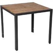 Bolero vierkante stalen en acaciahouten terrastafel 80x80cm