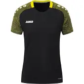 Jako Performance T-Shirt Dames - Zwart / Zachtgeel | Maat: 34