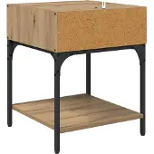 vidaXL Nachtkastje Artisan Eiken 40 x 40 x 50 cm Bewerkt hout