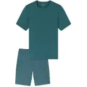 Schiesser Pyjama kort ' Casual Essentials ' groen