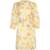 Smashed Lemon Tuniek jurk met gele zigzag aztec print en ceintuur |