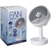 Van Der Meulen Ventilator - Tafelmodel - Oplaadbaar USB - Wit