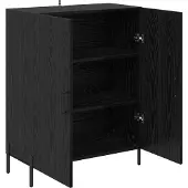 vidaXL Dressoir, zwart, eikenlook, 69,5 x 34 x 90 cm, houtvezel