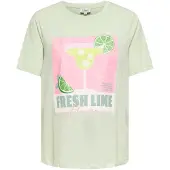 ONLY zwangerschaps T-shirt lichtgroen Dames Katoen Ronde hals - maat XXL