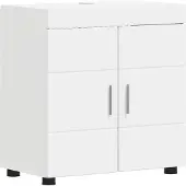 vidaXL Badkamerkast set TULUM Wit 60 x 34 x 63 cm Bewerkt hout