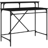 vidaXL Bureau Zwart Eiken 100 x 50 x 90 cm Bewerkt hout