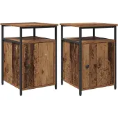 vidaXL Nachtkastje 2 st Oud hout Bewerkt hout