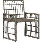 vidaXL Tuinmeubels set, 4 stuks, zwart en donkergrijs