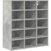 vidaXL Schoenenkast 77,5 x 30 x 83,5 cm Bewerkt hout Betongrijs