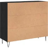 vidaXL Dressoir Zwart Eiken 90 x 32,5 x 80 cm Bewerkt hout
