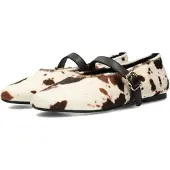 POSH by Poelman Ballerina met riempjes 'Gina' bruin / wit
