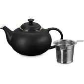 Le Creuset theepot Matte Black, med sil, 1,3 L