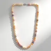Cavill - Zilveren halsketting - 925 Sterling Zilver - Zoetwater kweekparels met fancy slijpsel - 60 cm elegant dames sieraad - Uniek gevormde parels