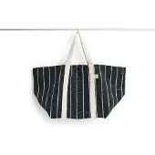 HAY Outdoor Market Picnic Bag Medium With Beige Stripe - Picknickmanden Gerecycled Polyester Black - AE965-A602-AS27