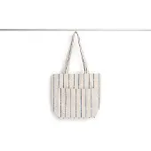 HAY Outdoor Market Tote Bag Medium Beige With Stripe - Picknickmanden Gerecycled Polyester Blue - AE966-A602-AS29