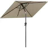 LifeGoods Parasol - Tuin - 210x140cm - 30° Kantelbaar - Waterdicht - UPF50+ - Taupe