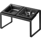 Yamazaki Nooks Slow feeder voerbak schuin & standaard - Zwart