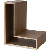 Maze L-shelf wandplank Walnoot, 30x38x29 cm