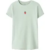 Name it KIDS T-shirt mintgroen Meisjes Stretchkatoen Ronde hals Printopdruk - maat 122/128