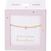 Depesche armband goud met L-hanger en hartje - sieraad cadeau.