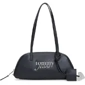 Tommy Hilfiger Schoudertas 'Metal Logo Shoulder' zwart / zilver