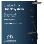 Ideal standard Tiro douchesysteem met thermostaat – Matzwart