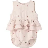 Lil´ Atelier Rompertje/body lichtroze / kersrood