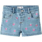 Name it Jeans 'NMFRose' blauw denim / pink / wit