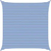 vidaXL Zonneschaduwzeil Blauw en Wit 7 x 7 m HDPE