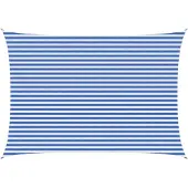 vidaXL Zonneschaduwzeil 3,5 x 4,5 m HDPE Rechthoekig Blauw en Wit