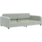 vidaXL Slaapbank 100x190 cm fluweel lichtgrijs
