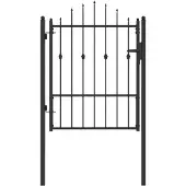 vidaXL Hekpoort ASTEN 100 x 125 cm Metaal Zwart Vergrendelbaar