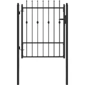 vidaXL Hekpoort ASTEN 100 x 125 cm Metaal Zwart Vergrendelbaar