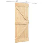 vidaXL Schuifdeur 80 x 210 cm Massief grenenhout Natuurlijk en Wit