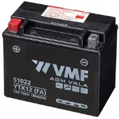 VMF PowerSport AGM 51022 / YTX12-BS / 510012009 accu (12V, 10Ah, 180A)