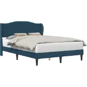 vidaXL Bedframe met hoofdeinde Blauw 160 x 200 cm Fluweel