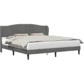 vidaXL Bedframe met hoofdeinde Donkergrijs 200 x 200 cm Fluweel