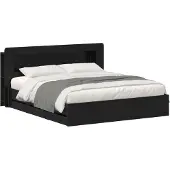 vidaXL Bedframe met opbergruimte en hoofdbord Zwart 180 x 200 cm