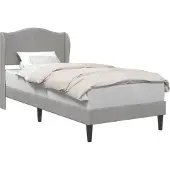 vidaXL Bedframe met hoofdeinde Lichtgrijs 90 x 200 cm Fluweel