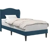 vidaXL Bedframe met hoofdeinde Blauw 90 x 200 cm Fluweel