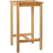 vidaXL Bartafel Naturel 60 x 60 x 105 cm Massief Teakhout
