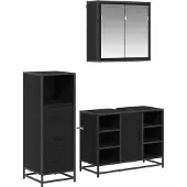 vidaXL Badkamermeubel Set 3 st Oud Hout 35 x 37,5 x 166 cm