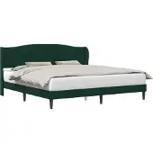 vidaXL Bedframe met hoofdeinde Donkergroen 200 x 200 cm Fluweel